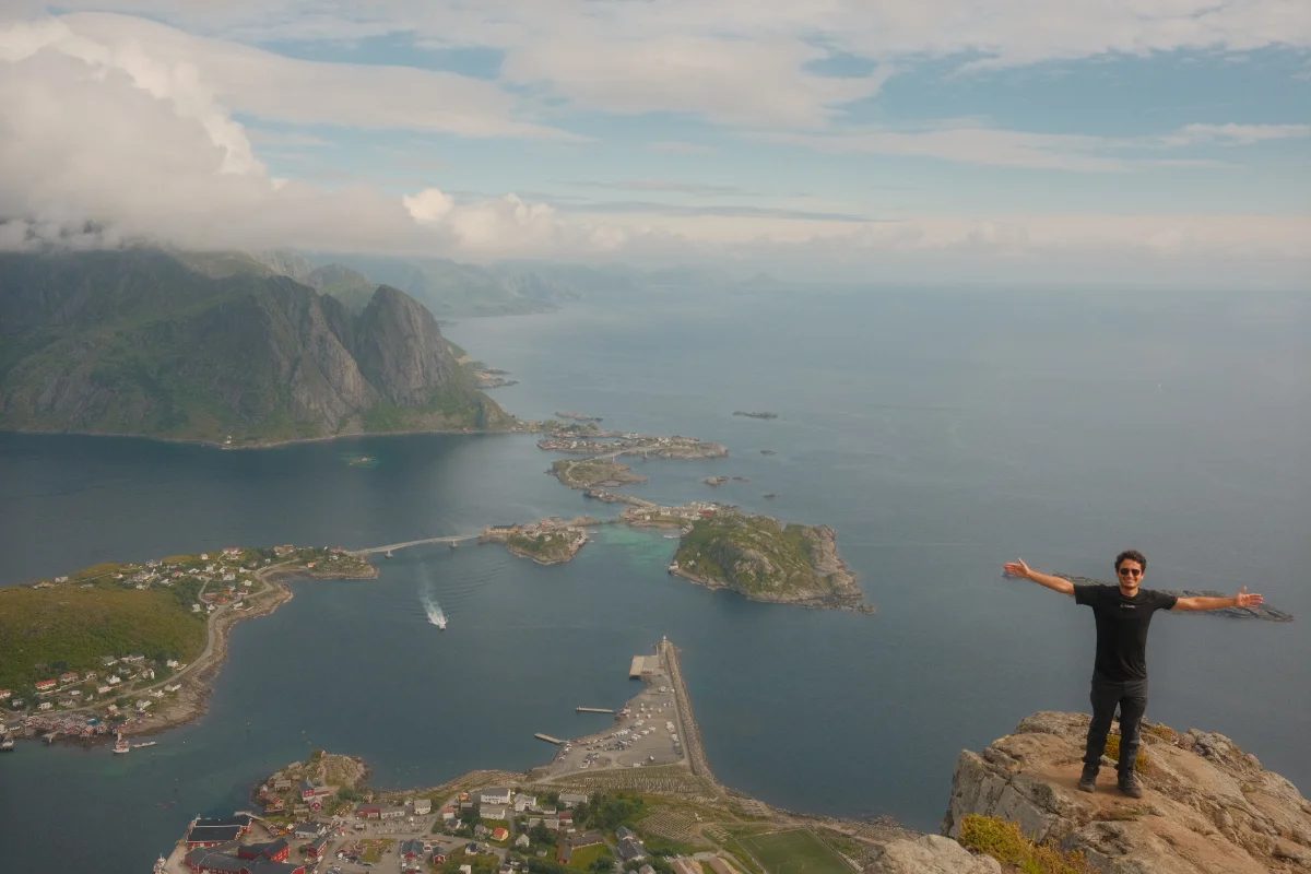 Vista aérea de Reine, en las islas Lofoten